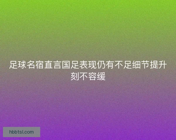 足球名宿直言国足表现仍有不足细节提升刻不容缓